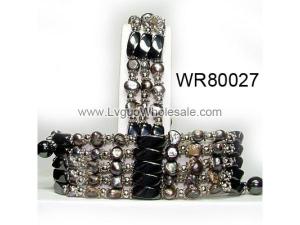 36inch Black Pearl ,Magnetic Wrap Bracelet Necklace All in One Set